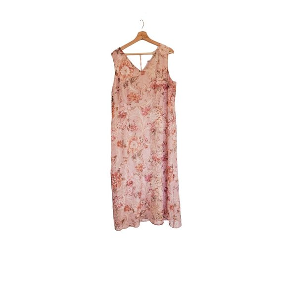 Macys‎ Floral Flowy Dress set Size 2X Pink Flowy - Picture 4 of 11